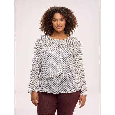 Blouse avec imprimé et volant FIORELLA RUBINO