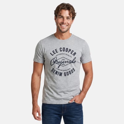 T-shirt manches courtes à inscription, col rond LEE COOPER