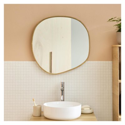 Miroir galet chêne 60x60cm LEONIE MOB IN