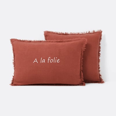 Housse coussin pur lin lavé personnalisée, Linange LA REDOUTE INTERIEURS