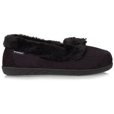 Chaussons Mocassins en suédine et bordure imitation fourrure ISOTONER