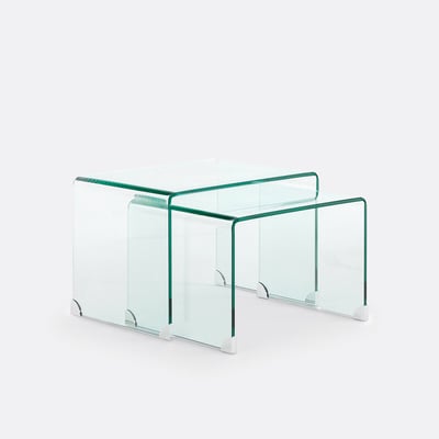 Tables basses gigognes en verre trempé, Joan LA REDOUTE INTERIEURS