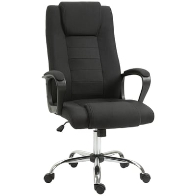 chaise de bureau Lin Noir HOMCOM