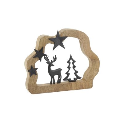 Décor sapin et cerf en manguier AUBRY GASPARD
