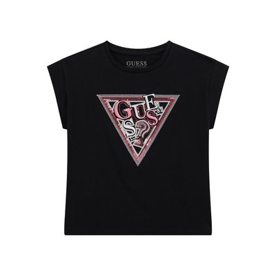 T-Shirt Avec Logo Triangulaire À Sequins GUESS KIDS