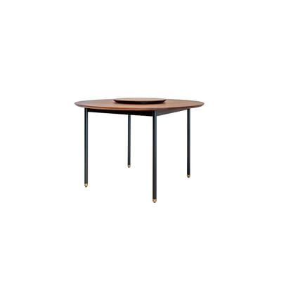 Table de repas ronde en noyer ELENA PRODUIT INTERIEUR BRUT