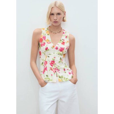 Blouse ajustée à fleurs et boutons MANGO