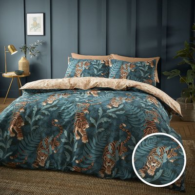 Tropic Tiger Leaf Duvet Cover and Pillowcase Set CATHERINE LANSFIELD