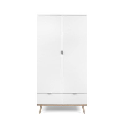 Armoire penderie blanche 2 portes 2 tiroirs ALVA PIER IMPORT