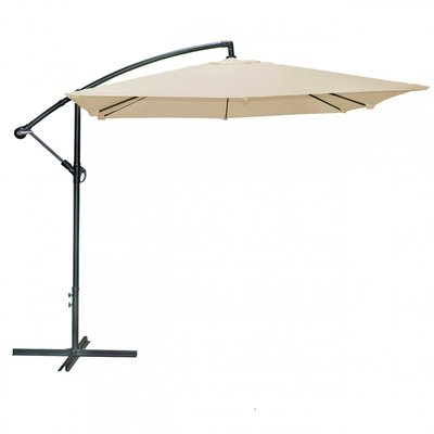 Parasol Déporté avec Manivelle Toile Beige - 250x250cm WADIGA