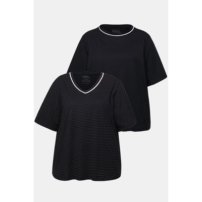 Lot de 2 T-shirts de pyjama, pois/uni ULLA POPKEN