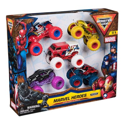 Pack de 5 vehicules die-cast 1:64 marvel monster jam SPIN MASTER