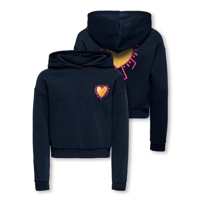 Sweat à capuche en molleton, motif coeur KIDS ONLY