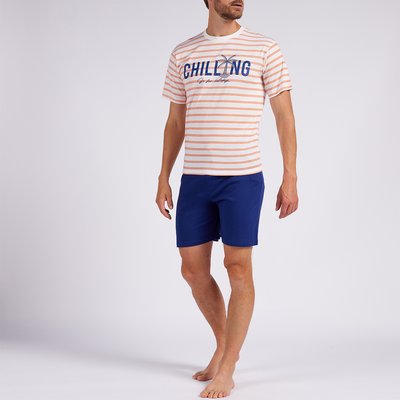 Pyjashort homme TROPICAL blanc/marine ALAN BROWN