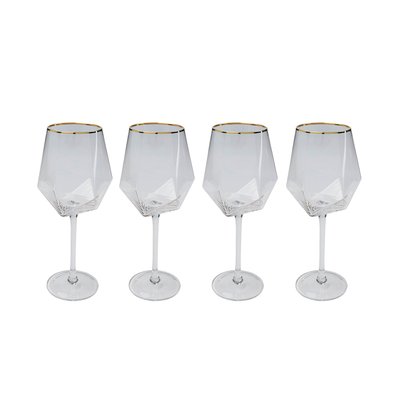Lot de 4 verres à vin à bordure, DIAMOND KARE DESIGN