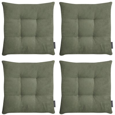 Galettes de chaise velours carrées INGA-lot de 4 MAGMA HEIMTEX