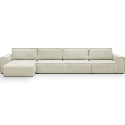 Canapé d'angle convertible 7 places en velours côtelé - HARPER MOD HOMIFAB