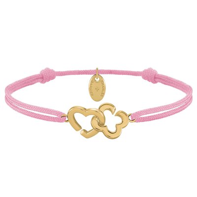 PASSION Heart and Clover Intertwined Bracelet in Golden Silver CHARLES GARNIER
