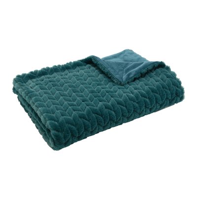 Plaid   turquoise 130x170 cm-CHEVRON AMADEUS