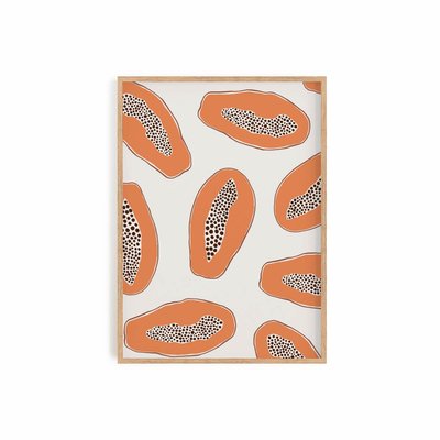 Papaye, affiche +  cadre chêne. 50cm x 70cm COTTON BIRD