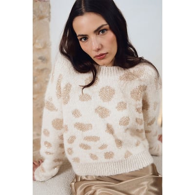 Pull col rond imprimé MOLLY BRACKEN