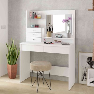 Coiffeuse 3 tiroirs avec miroir en bois TERRE DE NUIT