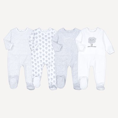 4er-Pack Samst-Strampler, "Wolken und Streifen" LA REDOUTE COLLECTIONS