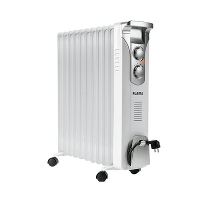 Radiador a óleo branco 2500W 2366FL, da Flama FLAMA