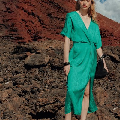 Robe mi-longue en satin PROMOD