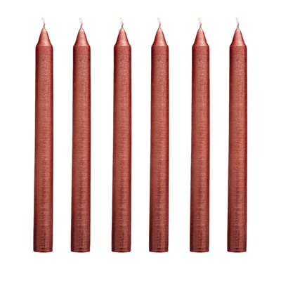 Set de 6 bougies effet métallique H25 STRIPES SIA