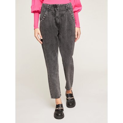 Jean baggy en denim de coton black stone wash MOTIVI