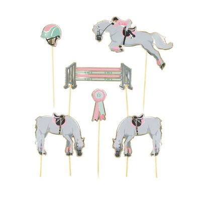 Set de 6 decorations Cheval d'Amour pour gateaux PARTY PRO