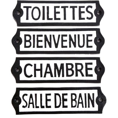 Plaque de porte en métal (lot de 4) JARDINDECO
