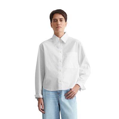 Blouse à manches longues cropped en popeline de coton premium MARC O'POLO