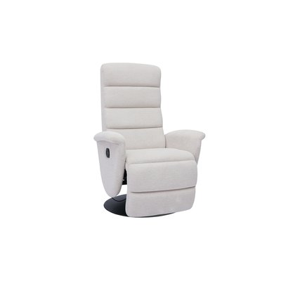 Fauteuil pivotant relax manuel en tissu chenille beige NELSON MILIBOO