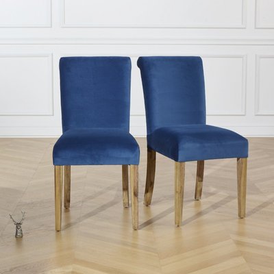 Lot de 2 chaises en acacia et velours ALIX ROBIN DES BOIS