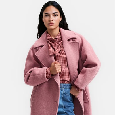 Abrigo largo con cierre asimétrico, mezcla de lana LA REDOUTE COLLECTIONS