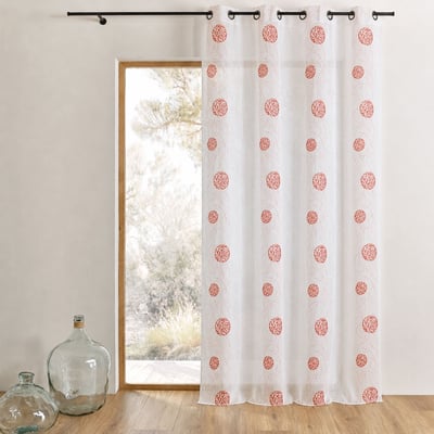 Voilage Raffiné fantaisie brodé ronds HOME MAISON