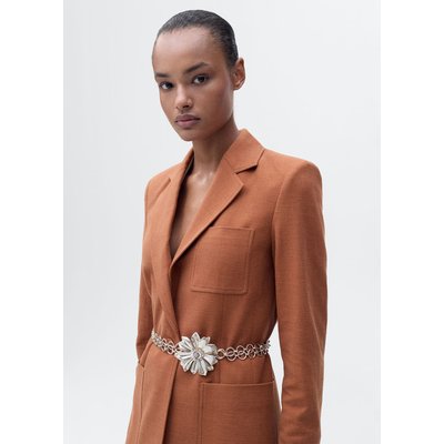 Blazer costume mélange coton et lin MANGO