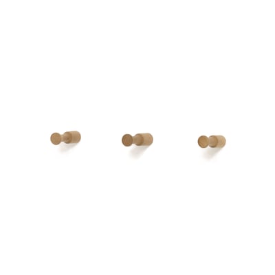 Lot de 3 patères en bois naturel - NARA HANNUN