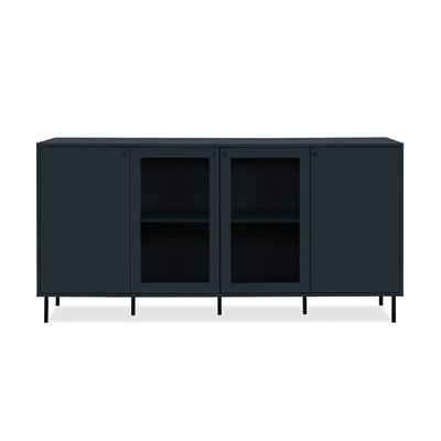 Buffet 4 Portes dont 2 Vitrées Bleu Marine L180 cm - BOGOTA CALICOSY