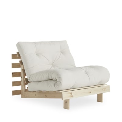 Fauteuil convertible 90x200cm en bois naturel et tissu- ROOTS KARUP DESIGN