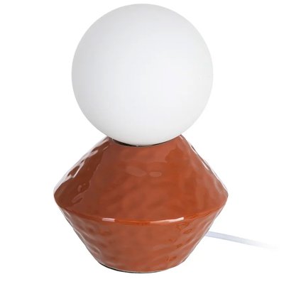 Lampe à poser céramique terracotta et globe en verre 15.5x15.5x23cm WADIGA