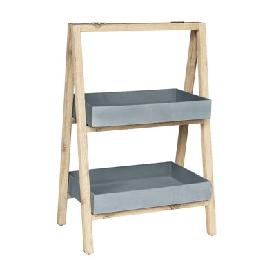 Etagère Freesia petit modèle gris en bois et grès SANDSTONE CEMONJARDIN