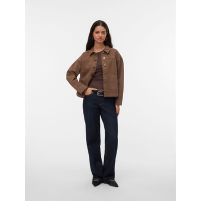 Veste en jean boutonnée avec poches, col polo VERO MODA