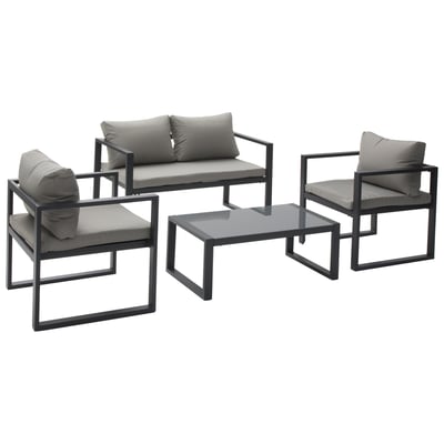 Salon de jardin en aluminium, 4 places, IBIZA HAPPY GARDEN