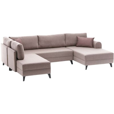 Canapé d'angle convertible en tissu Belen HANAH HOME
