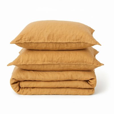 Parure Housse De Couette + Taies 100%  Lin Lavé - LIN LAVE PHCT TRADITION DES VOSGES
