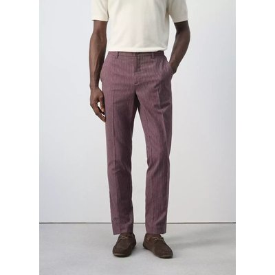Pantalon lin et coton slim-fit à rayures MANGO MAN