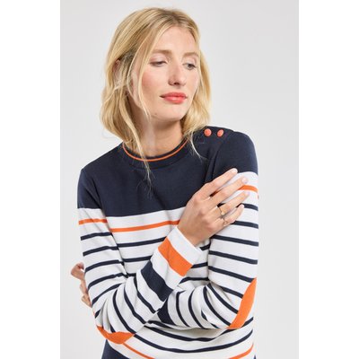 Pull marin avec coudières et boutons en laine mérinos ARMOR-LUX